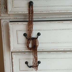 Like new! Boho style beaded belt, retro look, brown